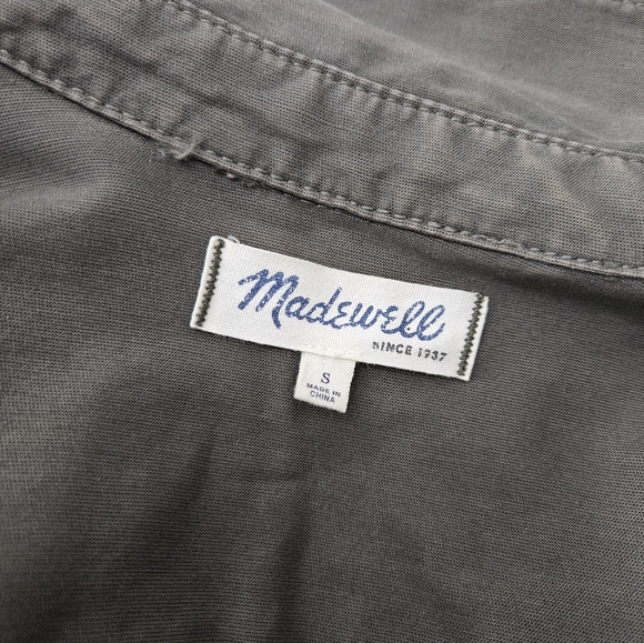 Madewell Small Green Cargo Work Shirt Button Up Long Sleeve Jacket Womens - Picture 5 of 6